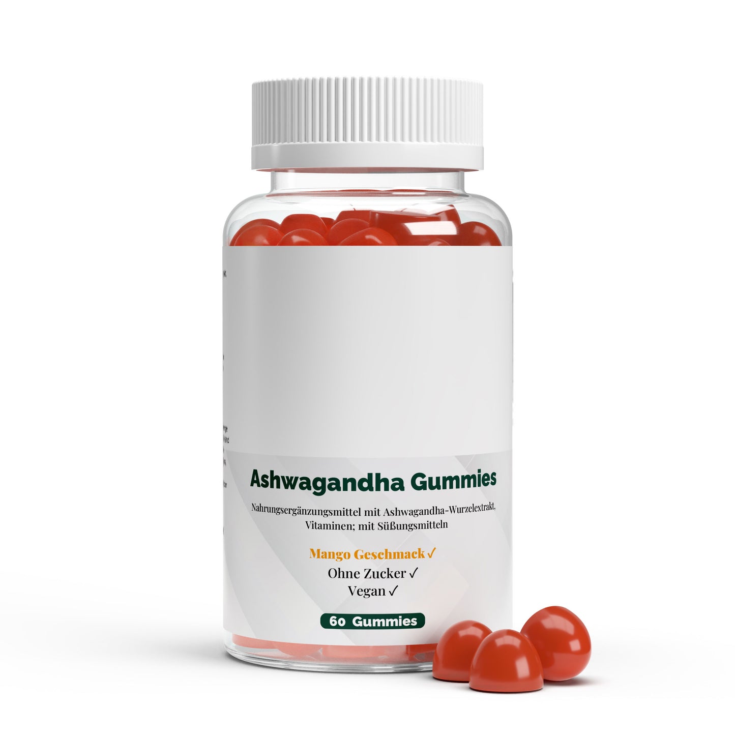 PureVibe Ashwagandha Gummies – Réduction du stress & Sommeil réparateur | Goût Mangue – Végan & Sans Sucre