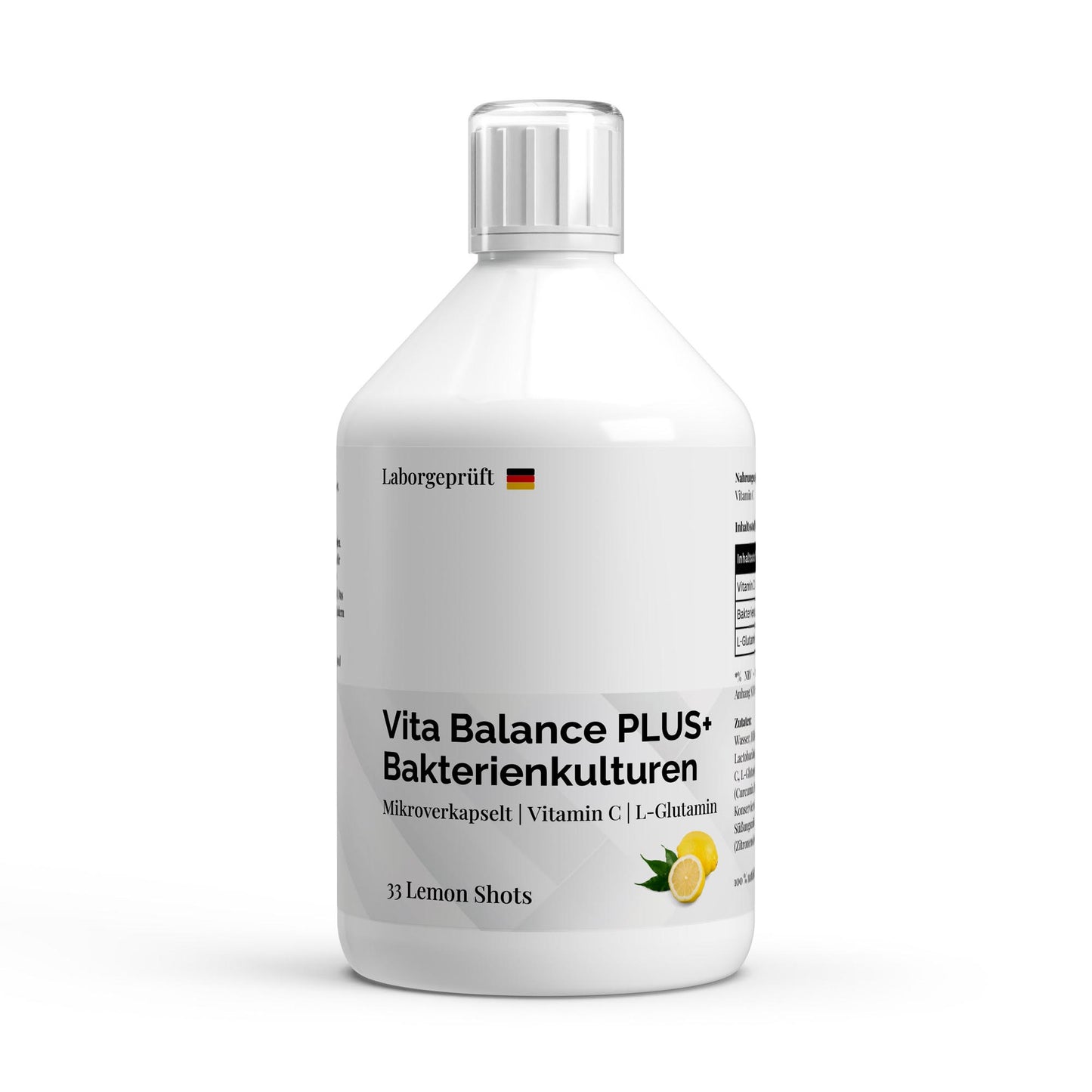 PureVibe – Vita Balance PLUS+ | Cultures de Bactéries, L-Glutamine & Vitamine C | 33 Shots Citron