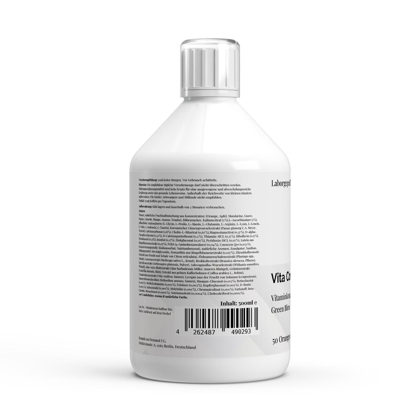 PureVibe® Vita Complete PLUS+ – Complexe Multivitaminé et Minéral Liquide | Green & Amino Blend | 50 Shots Orange