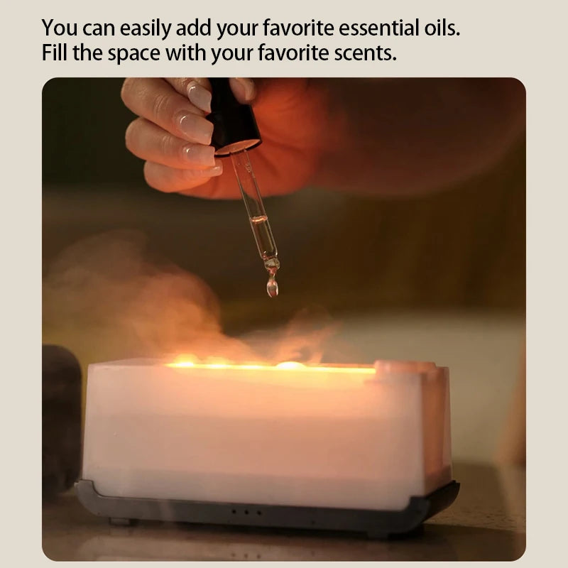 Aroma Diffuser Simulation Colorful Flame Air Humidifier Can add