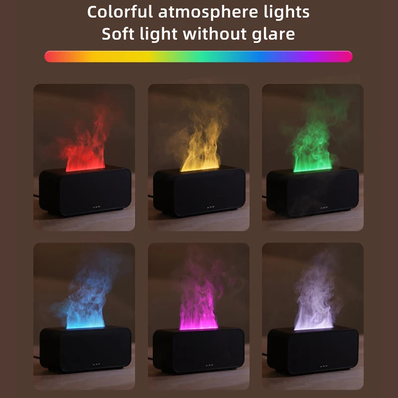 Aroma Diffuser Simulation Colorful Flame Air Humidifier Can add