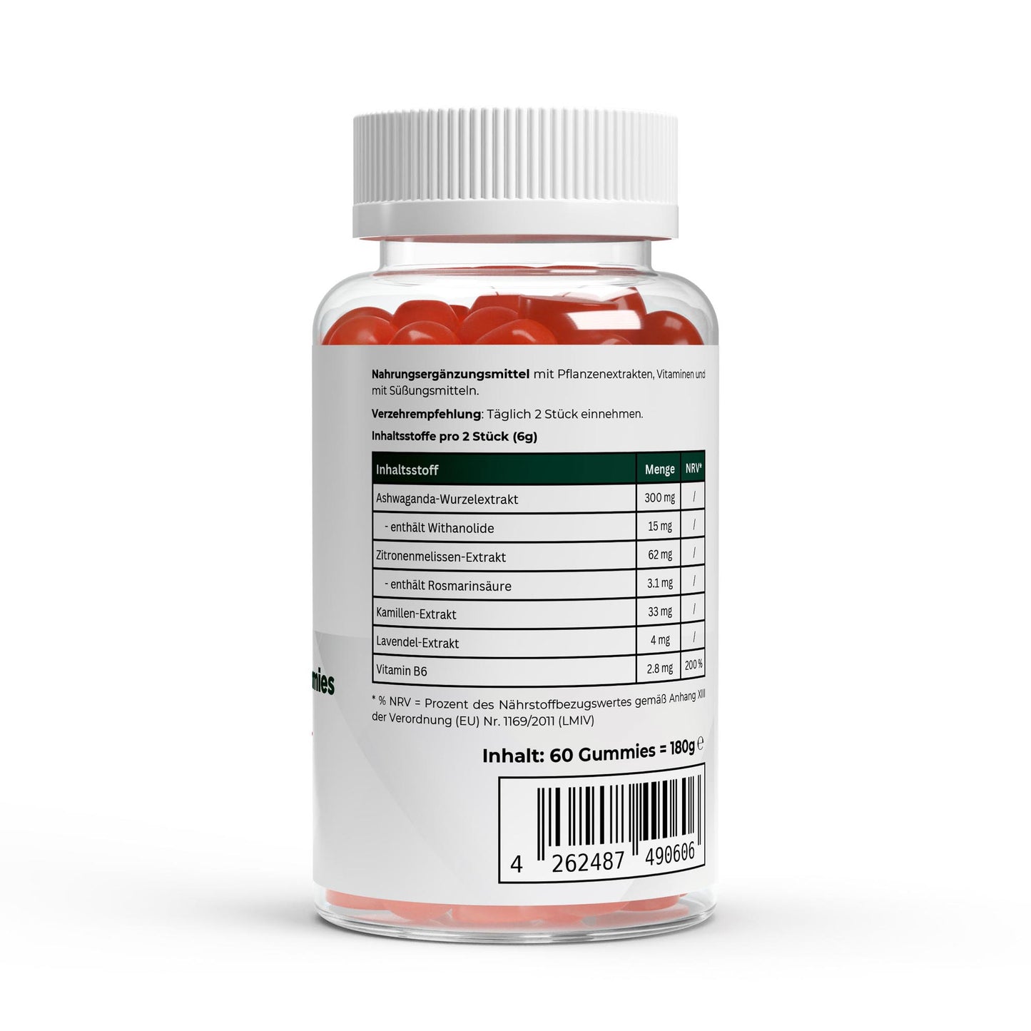 PureVibe Premium Ashwagandha Gummies 300 mg + Vitamine B6 – Relaxation & Équilibre Naturel